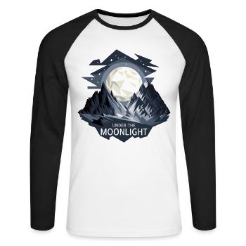 Under The Moonlight - Unisex Long Sleeve Baseball T-Shirt - white/black - Front - Nik (191cm)