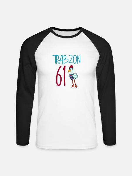 Trabzon 61 Turkey city - Unisex Long Sleeve Baseball T-Shirt - white/black