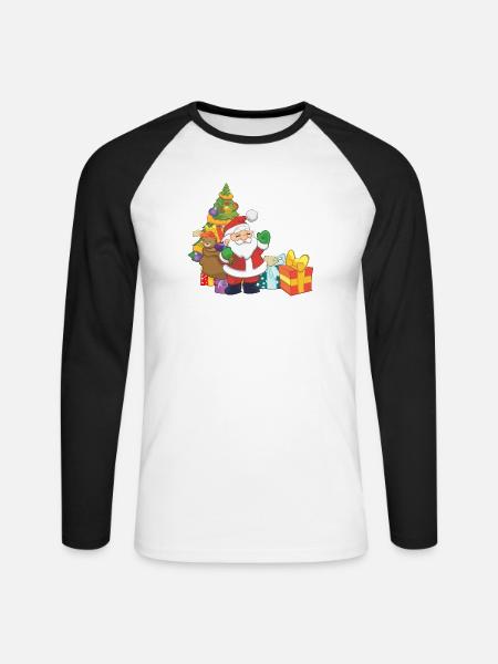 Weihnachtsmann - Unisex Baseballshirt langarm - Weiß/Schwarz