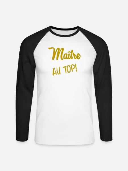 MASTER. MASTER - Unisex Long Sleeve Baseball T-Shirt - white/black