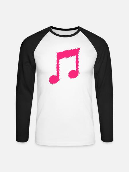 Musiknote Musik Design Sänger - Unisex Baseballshirt langarm - Weiß/Schwarz
