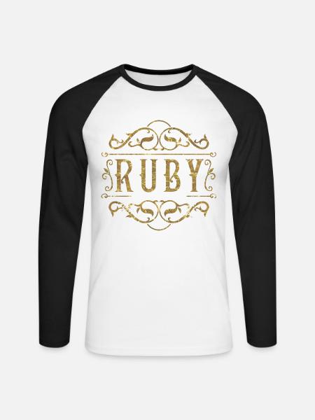Ruby gold - Unisex Baseballshirt langarm - Weiß/Schwarz