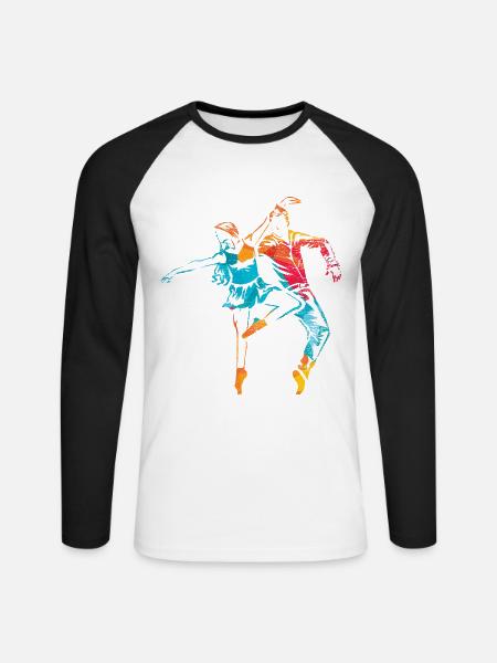 Energiegeladener Jazz Tanzabend - Unisex Baseballshirt langarm - Weiß/Schwarz