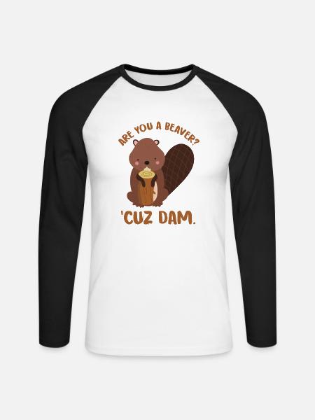 Unwiderstehlicher Biber Casanova - Unisex Baseballshirt langarm - Weiß/Schwarz