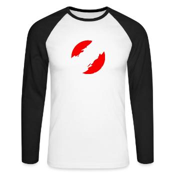 Géorgie - T-shirt baseball manches longues Homme - blanc/noir - Devant - Nik (191cm)
