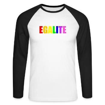 Equality - Unisex Long Sleeve Baseball T-Shirt - white/black - Front - Nik (191cm)