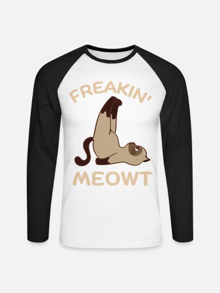 Freakin Meowt - Unisex Baseballshirt langarm - Weiß/Schwarz