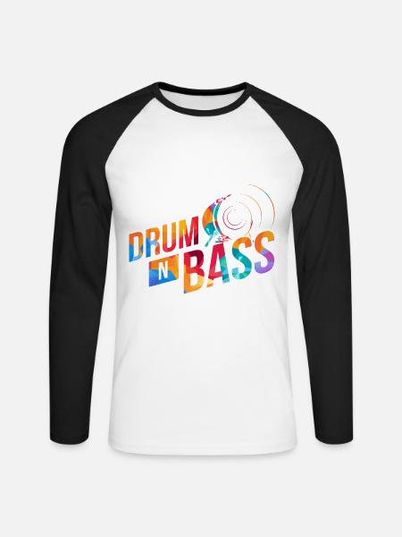 Wummernder Subbass Dschungelbeat - Unisex Baseballshirt langarm - Weiß/Schwarz