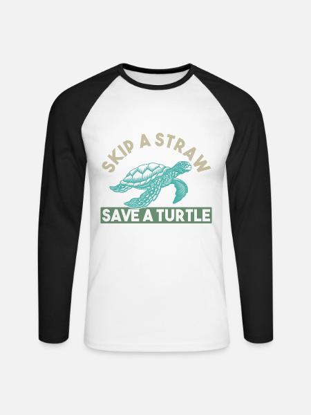 Meer Plastik Plastikverschmutzung - Unisex Baseballshirt langarm - Weiß/Schwarz