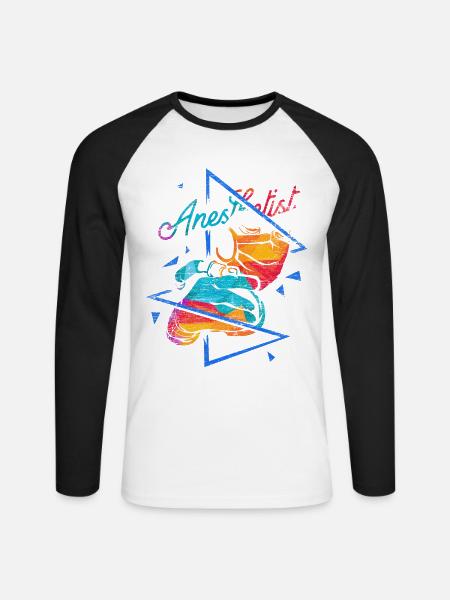 Umsichtiger Anästhesist Operationssaal - Unisex Baseballshirt langarm - Weiß/Schwarz