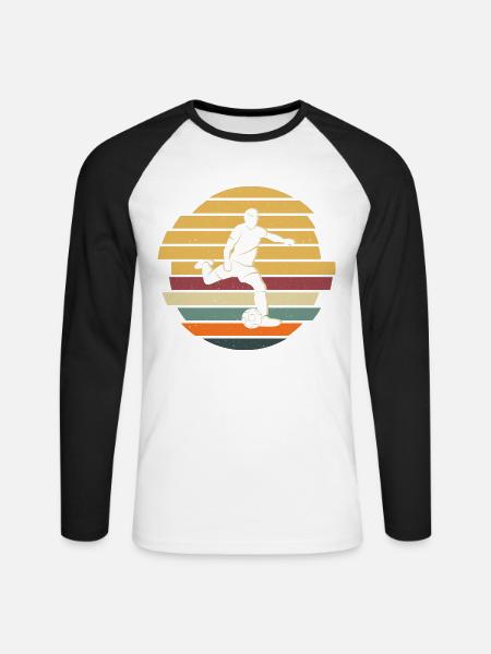Fußballer Fußball Fußballspieler - Unisex Baseballshirt langarm - Weiß/Schwarz