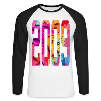 BUNT 17E ANNIVERSAIRE 2009 - T-shirt baseball manches longues Homme - blanc/noir - Devant - Nik (191cm)