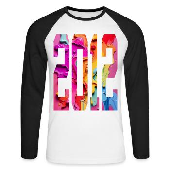 BUNT 14E ANNIVERSAIRE 2012 - T-shirt baseball manches longues Homme - blanc/noir - Devant - Nik (191cm)