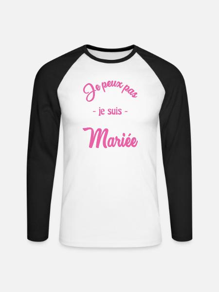 I CAN'T I'M MARRIED - Unisex Long Sleeve Baseball T-Shirt - white/black