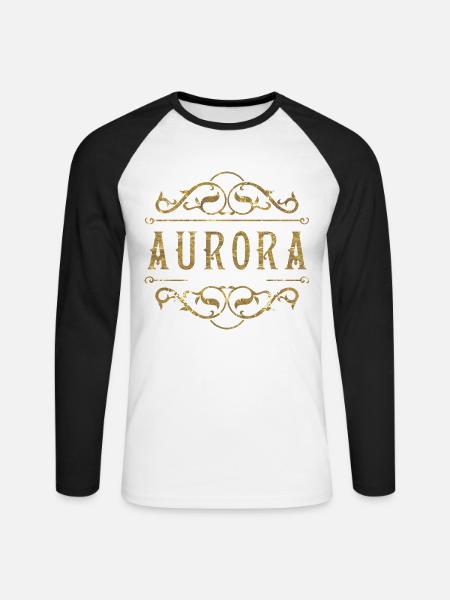 Aurora - Unisex Baseballshirt langarm - Weiß/Schwarz
