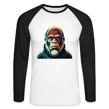 Big Foot Personnage De Dessin Animé Animal De Compagnie Coloré - T-shirt baseball manches longues Homme - blanc/noir - Devant - Nik (191cm)