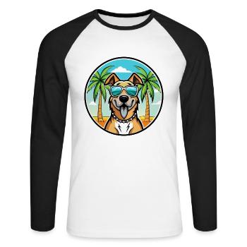 Lunettes de soleil de race de chien de berger d’Anatolie - T-shirt baseball manches longues Homme - blanc/noir - Devant - Nik (191cm)
