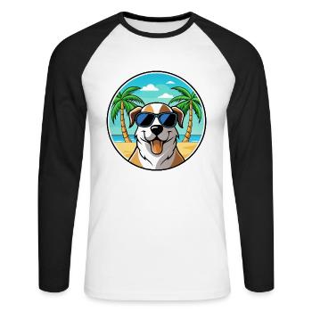 Lunettes de soleil de race de chien de berger d’Anatolie - T-shirt baseball manches longues Homme - blanc/noir - Devant - Nik (191cm)