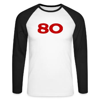 ANNIVERSARY. HAPPY BIRTHDAY. HAPPY BIRTHDAY. - Unisex Long Sleeve Baseball T-Shirt - white/black - Front - Nik (191cm)
