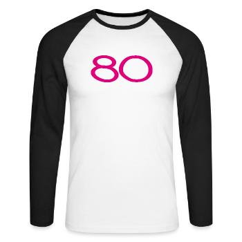 HAPPY BIRTHDAY. HAPPY BIRTHDAY. ANNIVERSARY. - Unisex Long Sleeve Baseball T-Shirt - white/black - Front - Nik (191cm)