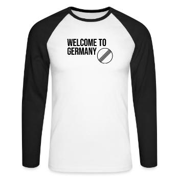 WELCOME TO GERMANY by Unlimited Apparel - Unisex Long Sleeve Baseball T-Shirt - white/black - Front - Nik (191cm)
