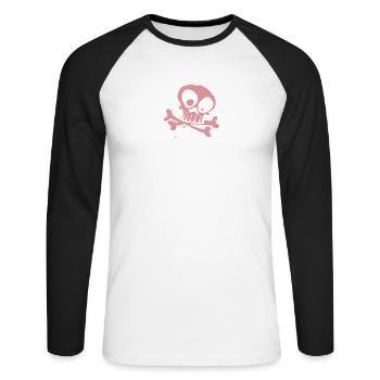 bone - Unisex Baseballshirt langarm - Weiß/Schwarz - Vorne - Nik (191cm)