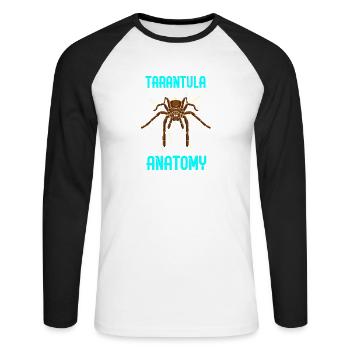 Anatomie de l’araignée tarante - Graphique drôle - T-shirt baseball manches longues Homme - blanc/noir - Devant - Nik (191cm)