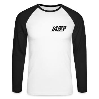 UNBGRNZT par Unlimited Apparel - T-shirt baseball manches longues Homme - blanc/noir - Devant - Nik (191cm)