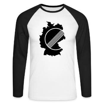UNLIMITED GERMANY par Unlimited Apparel - T-shirt baseball manches longues Homme - blanc/noir - Devant - Nik (191cm)