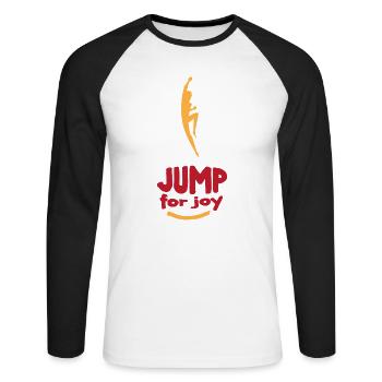 Jump For Joy par JoEp Skate - T-shirt baseball manches longues Homme - blanc/noir - Devant - Nik (191cm)