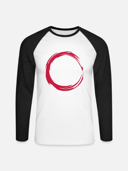 Kreis Design Symbol - Unisex Baseballshirt langarm - Weiß/Schwarz