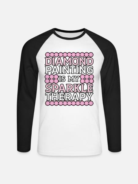Diamantmalerei Handwerkszeug Diamantmaler - Unisex Baseballshirt langarm - Weiß/Schwarz