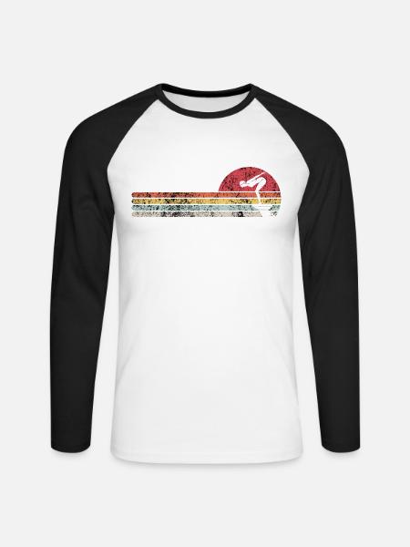 Schwimmer Geschenk - Unisex Baseballshirt langarm - Weiß/Schwarz