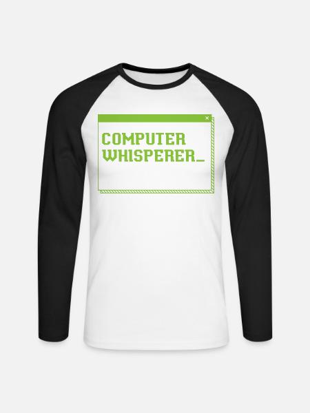 Computer Whisperer Information Technology - Unisex Baseballshirt langarm - Weiß/Schwarz