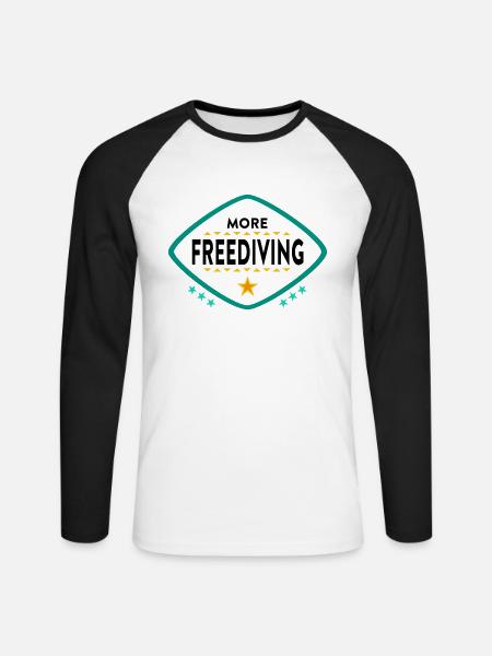 Freitauchen Tauchen - Unisex Baseballshirt langarm - Weiß/Schwarz