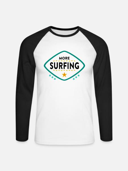 Surfen Surfer Spruch - Unisex Baseballshirt langarm - Weiß/Schwarz