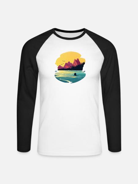 Germany nature 2 - Unisex Baseballshirt langarm - Weiß/Schwarz
