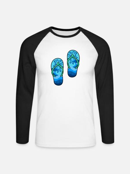 flipflop - Unisex Baseballshirt langarm - Weiß/Schwarz