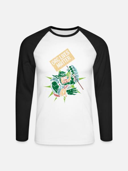 Orc Lives Matter - Unisex Baseballshirt langarm - Weiß/Schwarz