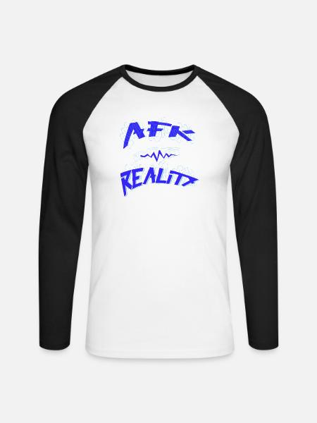 AFK into reality Gamer - Unisex Baseballshirt langarm - Weiß/Schwarz