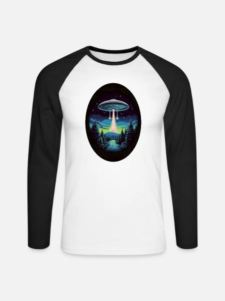 Aliens - Unisex Baseballshirt langarm - Weiß/Schwarz