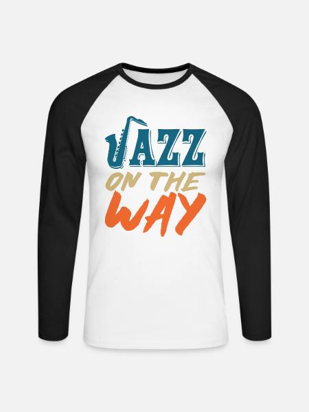 Jazz Geschenk - Unisex Baseballshirt langarm - Weiß/Schwarz