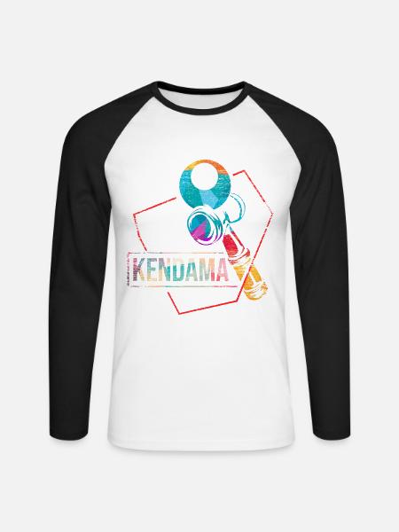 Japan Kendama Geschicklichkeitsspiel - Unisex Baseballshirt langarm - Weiß/Schwarz
