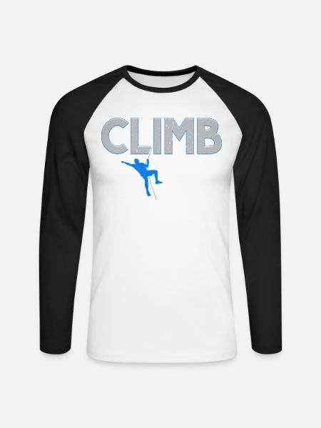 Boulderer Felskletterer Bergsteigen Bouldern - Unisex Baseballshirt langarm - Weiß/Schwarz