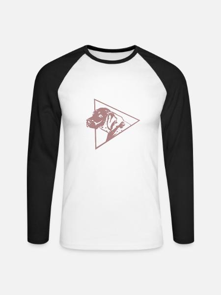 Flinker Deutsch Kurzhaar Jagdhund - Unisex Baseballshirt langarm - Weiß/Schwarz