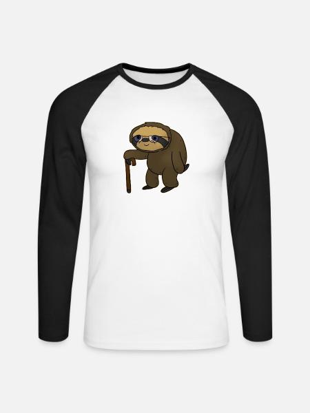 Opa Großvater Lustig - Unisex Baseballshirt langarm - Weiß/Schwarz