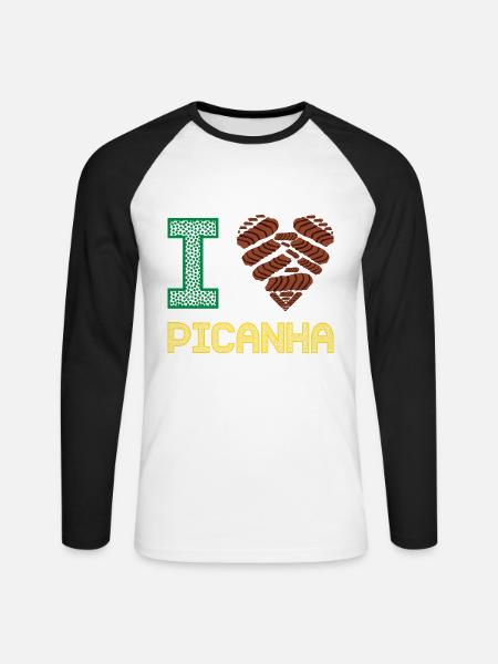 Picanha Brasilien - Unisex Baseballshirt langarm - Weiß/Schwarz