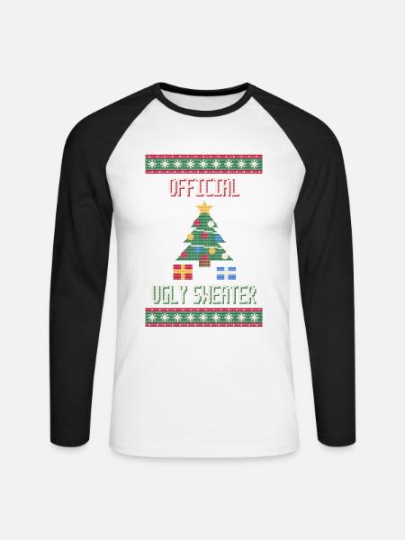 Official Ugly Sweater - Weihnachtspullover - Unisex Baseballshirt langarm - Weiß/Schwarz