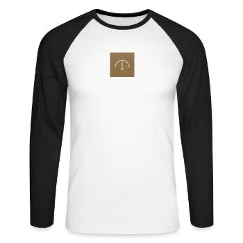 Leonardo Riesenarmbrust - Unisex Baseballshirt langarm - Weiß/Schwarz - Vorne - Nik (191cm)