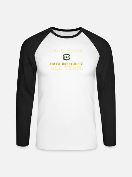 Integrität von Weihnachtsfreuden-Daten – Pharma-Geschenk - Unisex Baseballshirt langarm - Weiß/Schwarz